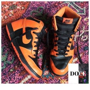 NIKE Dunk High Black/ Safety Orange - SF Giants
